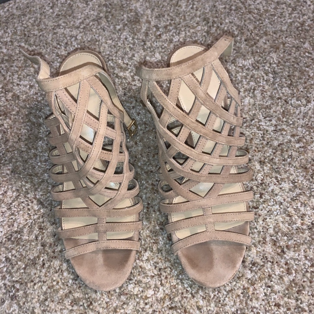 Michael kors tan strappy heels